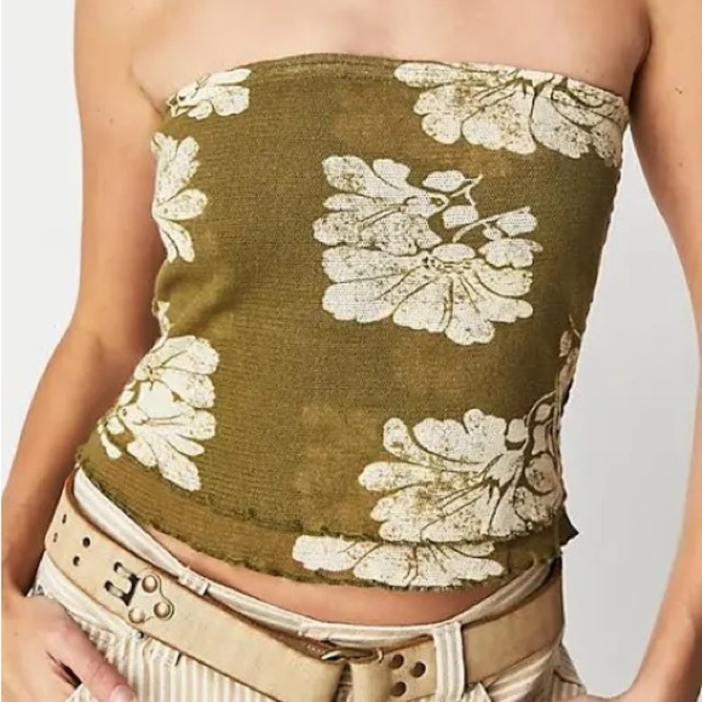 Free People - Poppy Tube Top, Daisy Jones & the Six, Army Green, Size M, NWT